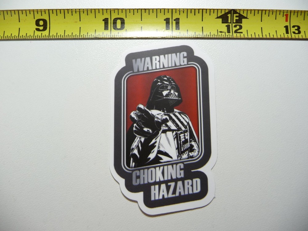CAUTION DANGER CHOKING HAZARD DARTH VADER STAR WARS DECAL STICKER LITTLE SIGNS