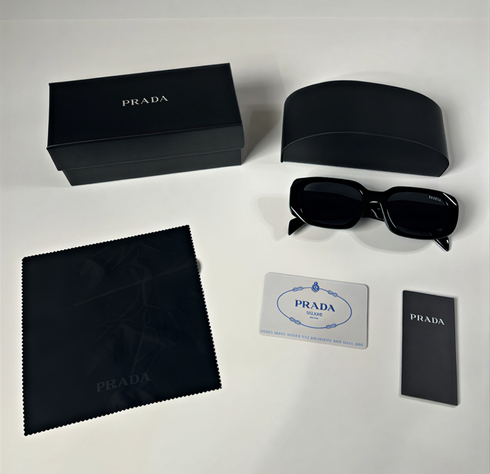 PRADA PR 17WS 1AB5S0 Black Dark Grey Women's Sunglasses