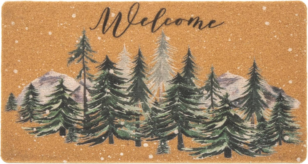 Christmas-Welcome Door-Mats Coir-Doormats - Non-Slip Front Door Mat Seasonal Win