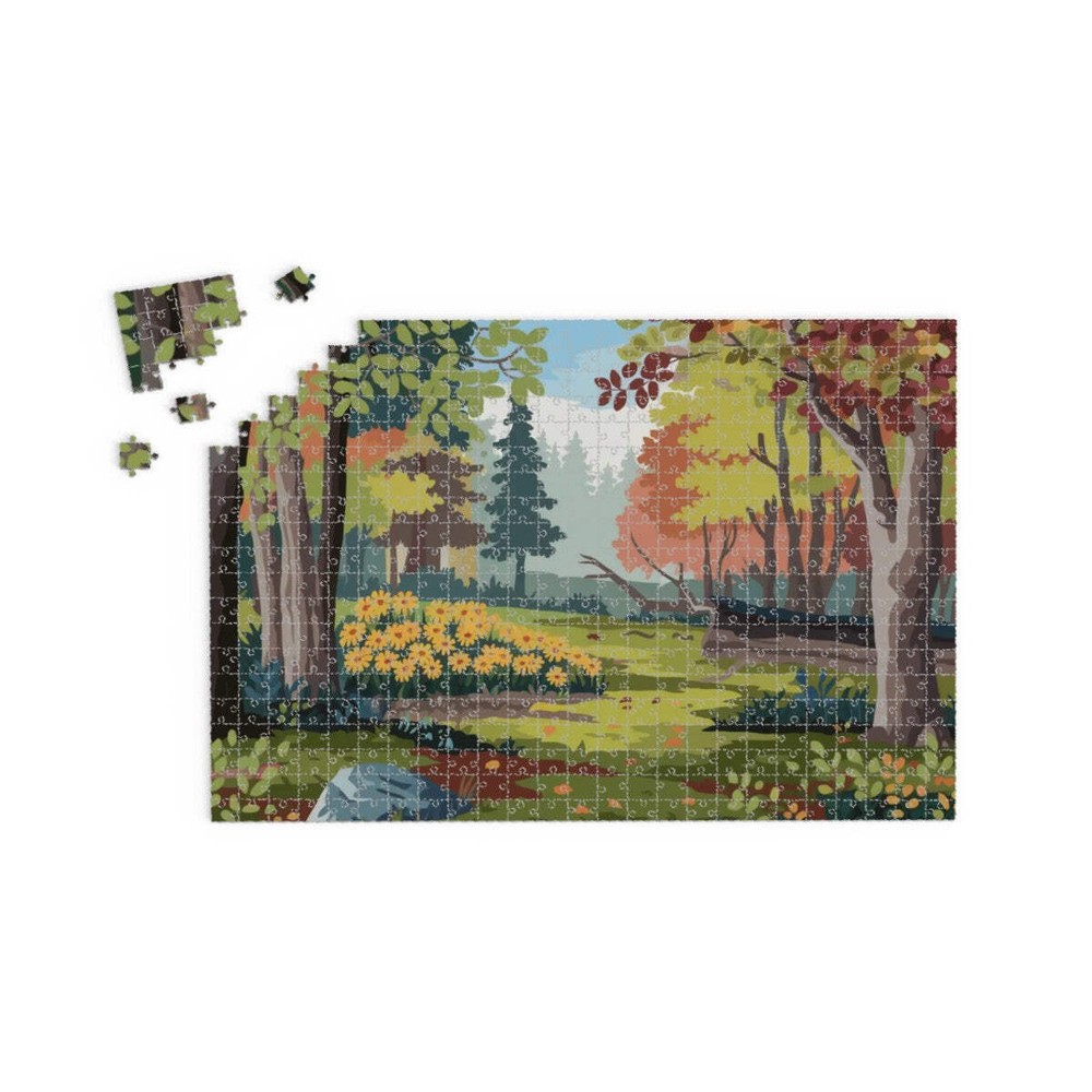 Woodland Puzzle – 1000-Piece Oak Wood Jigsaw Puzzle 🦌🌲