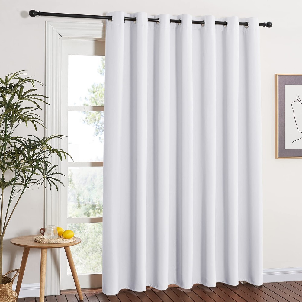 Silver Grommet Top Blackout Vertical Blinds for Sling Door Window Curtains