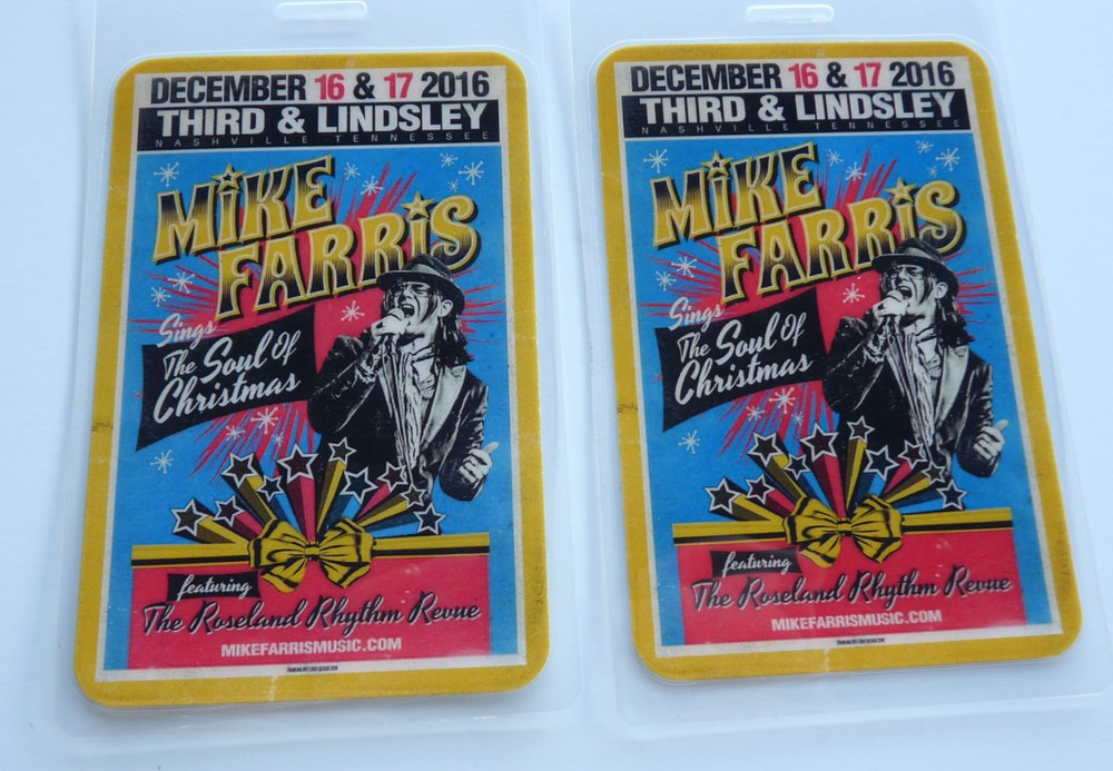 Mike Farris 2016 Concert Tour Backstage Pass Laminate D20