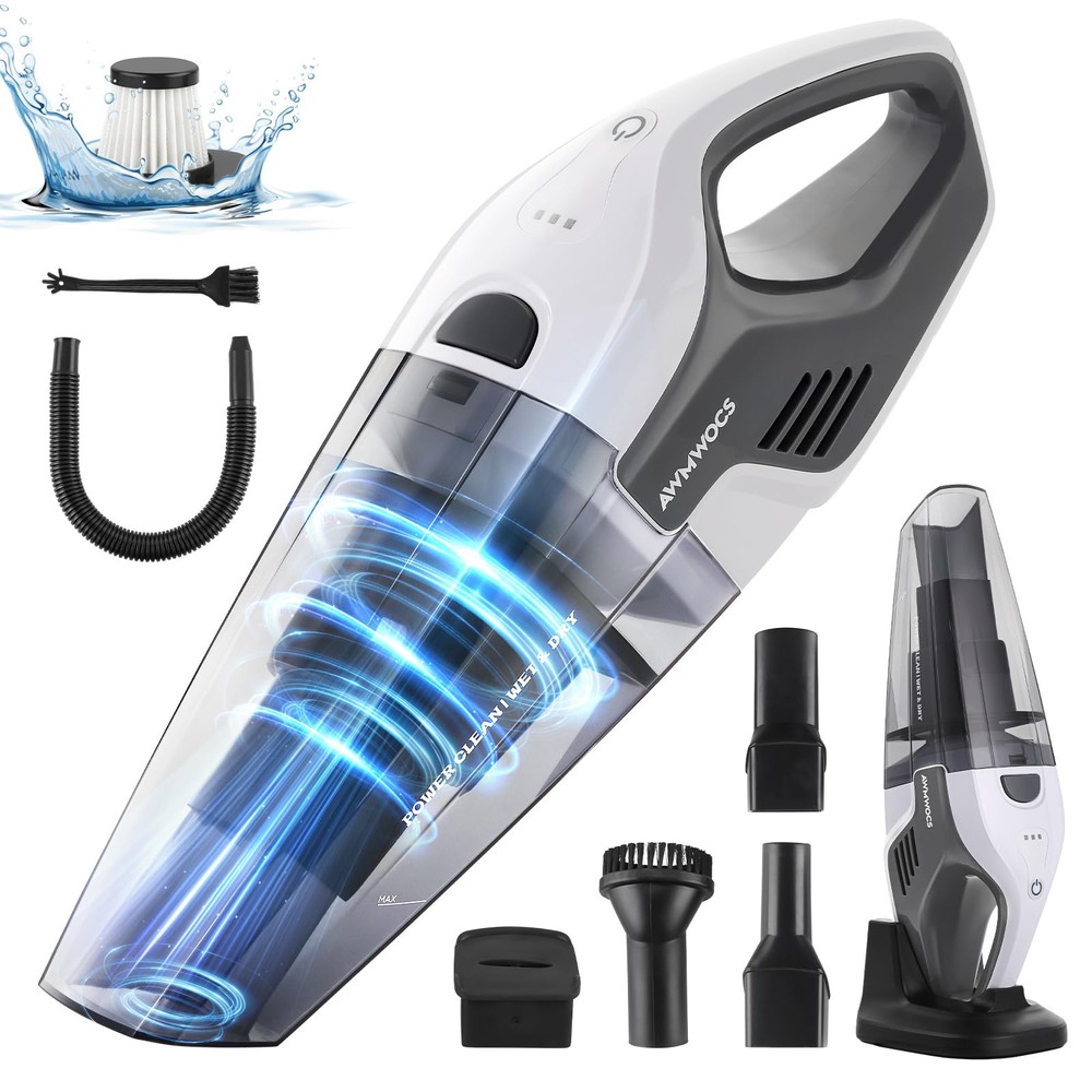 9700Pa Handheld Vacuum Cordless, 100W Portable Car Vacuum, Wet Dry Hand Held ...