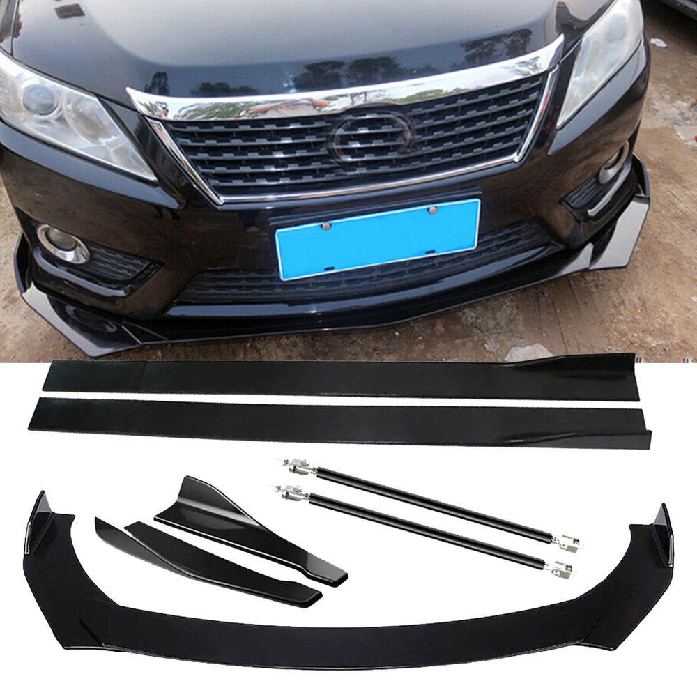 Glossy Front Splitter Bumper Lip Spoiler Strut Side Skirt For Toyota GR Corolla