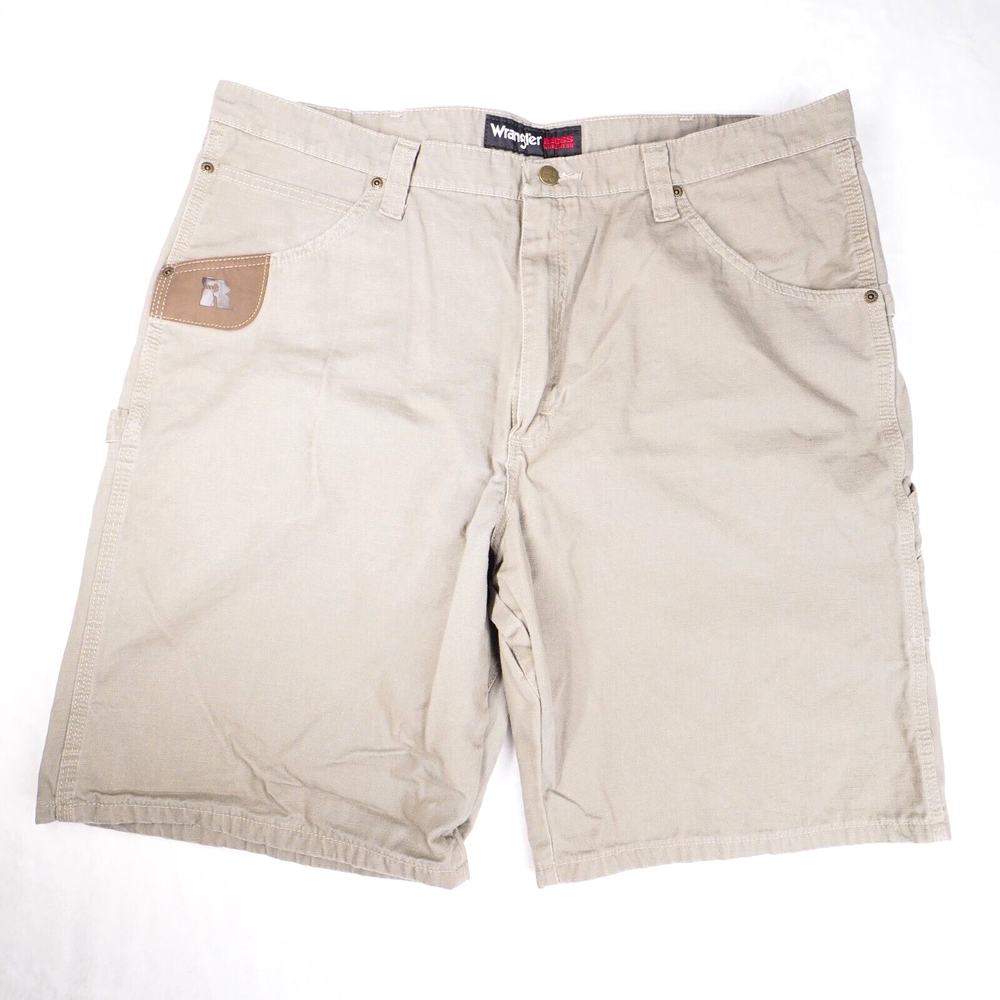 Wrangler Riggs Shorts Size 40 Brown Rip Stop Cotton Workwear Mens