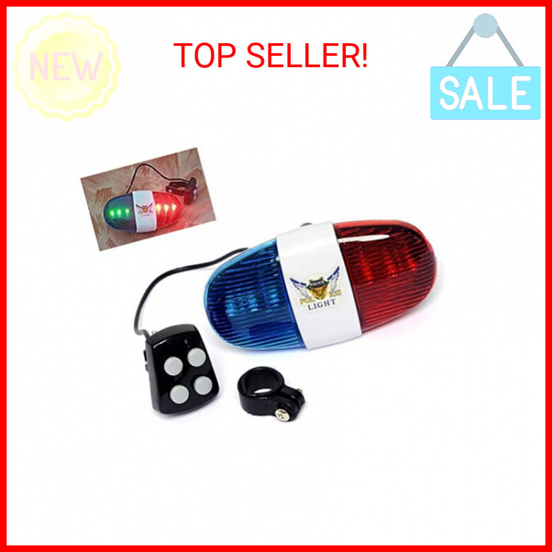 Bicycle Police Sound Light Bike LED Light Electronic Horn Siren Horn, 6 LED Ligh