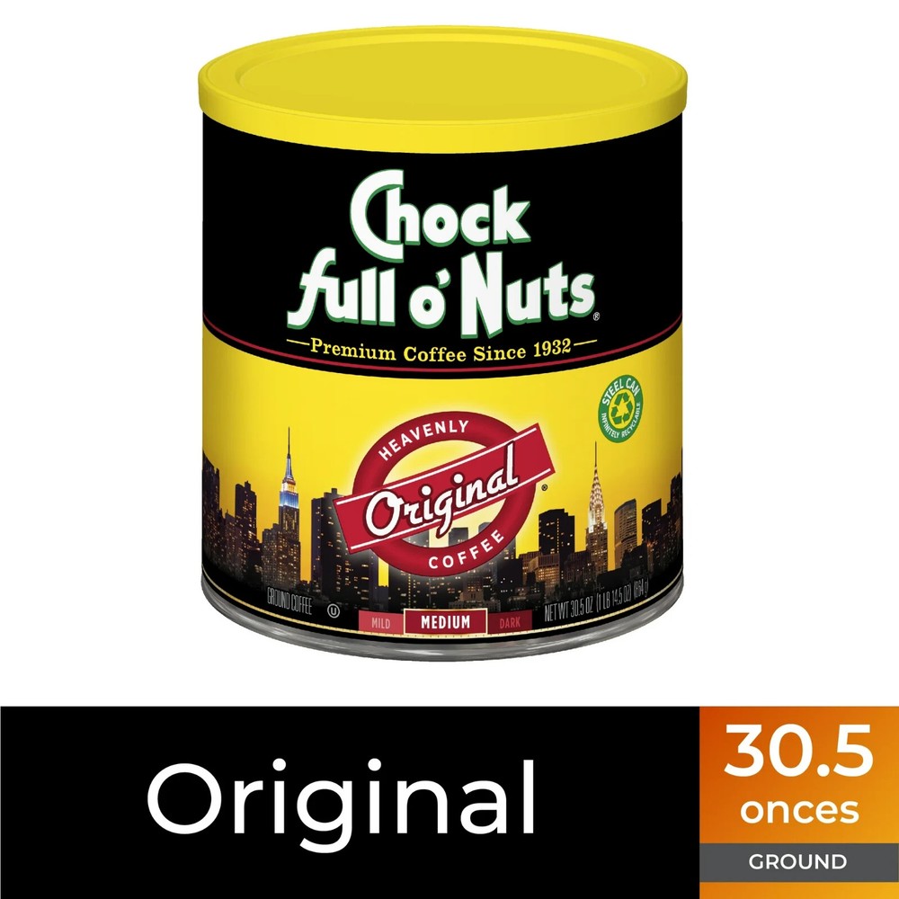 Chock Full o’Nuts® Original Blend Ground Coffee, Medium Roast, 30.5 Oz. Can New