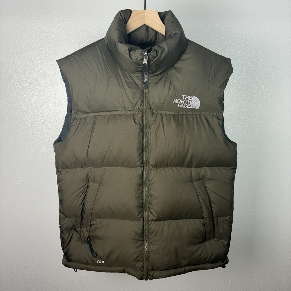 Vintage Y2K The North Face 700 Fill Nuptse Puffer Vest in Dark Green Size M