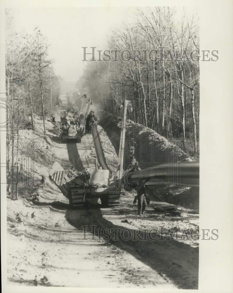 1964 Press Photo Pipe Line Construction - noc19090