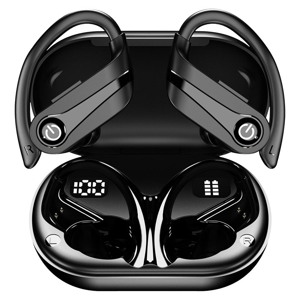Waterproof Bluetooth 5.3 Earbuds Stereo Sport Wireless Headphones with Hook