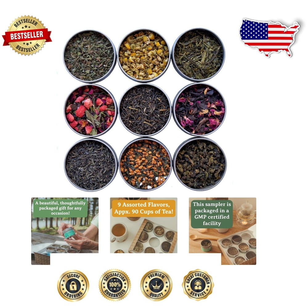 Discover 9 Premium Loose Leaf Tea Flavors - 90 Servings to Enjoy