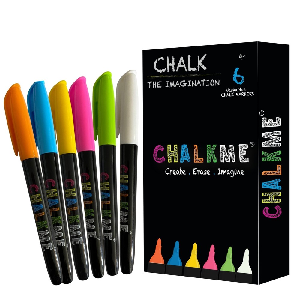 Liquid Chalk Markers – 6 Pack, Water Based, Dust-Free Erasable Markers for Ch...