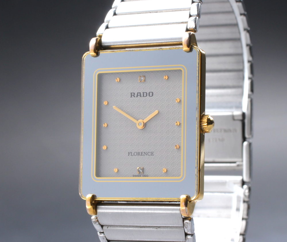 [Near MINT] Vintage RADO Florence 204.3630.2 Silver Dial Quartz Unisex Watch