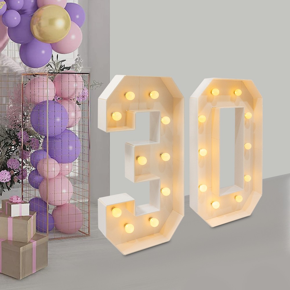 30th Birthday Party Decoration, Light Up Numbers for Birthd, 30 Light Up Numbers