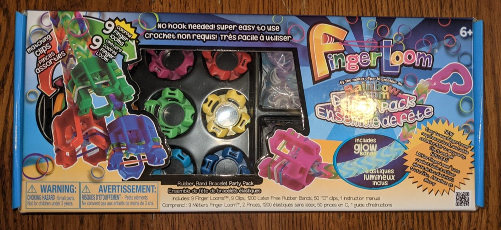 Rainbow Loom Glow Bands 9 Rubber Band Bracelet Kids Party Pack Crafts 2014