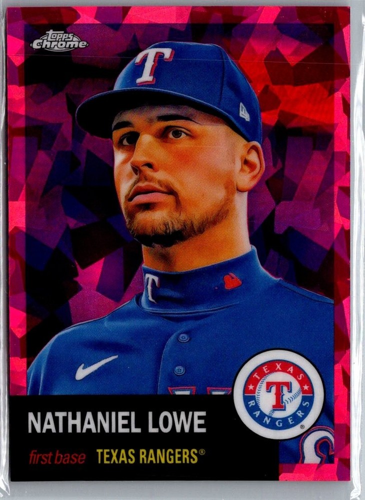 2022 Topps Chrome Platinum Nate Lowe Red Atomic #447 /100 RC