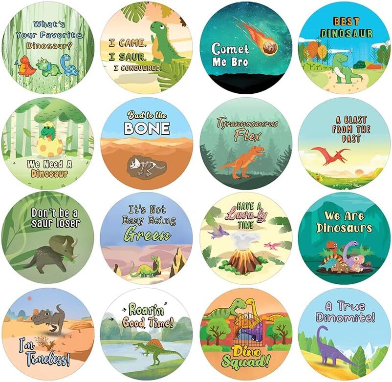 Explore 160 Unique Awesome Dinosaur Stickers in 10 Vibrant Sets