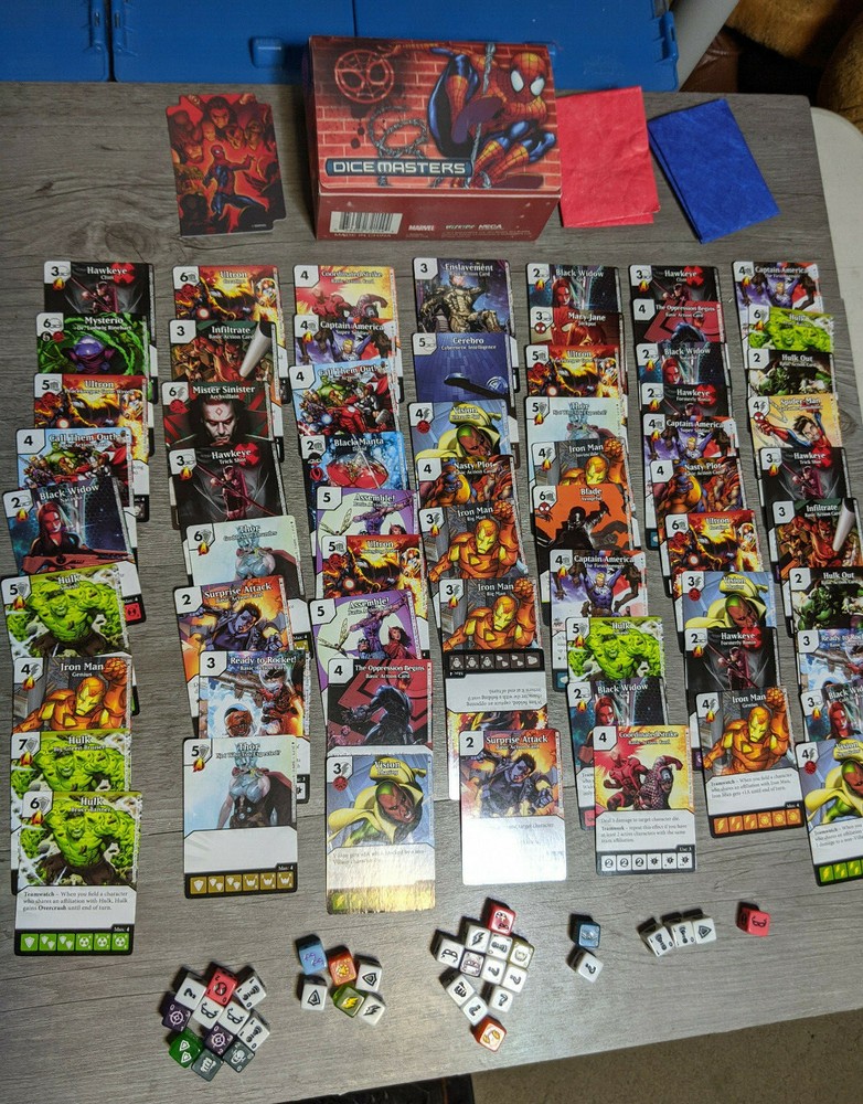 WizKids Dice Masters Marvel Age Of Ultron Lot w/Spider-man Box, Cards, Dice Game