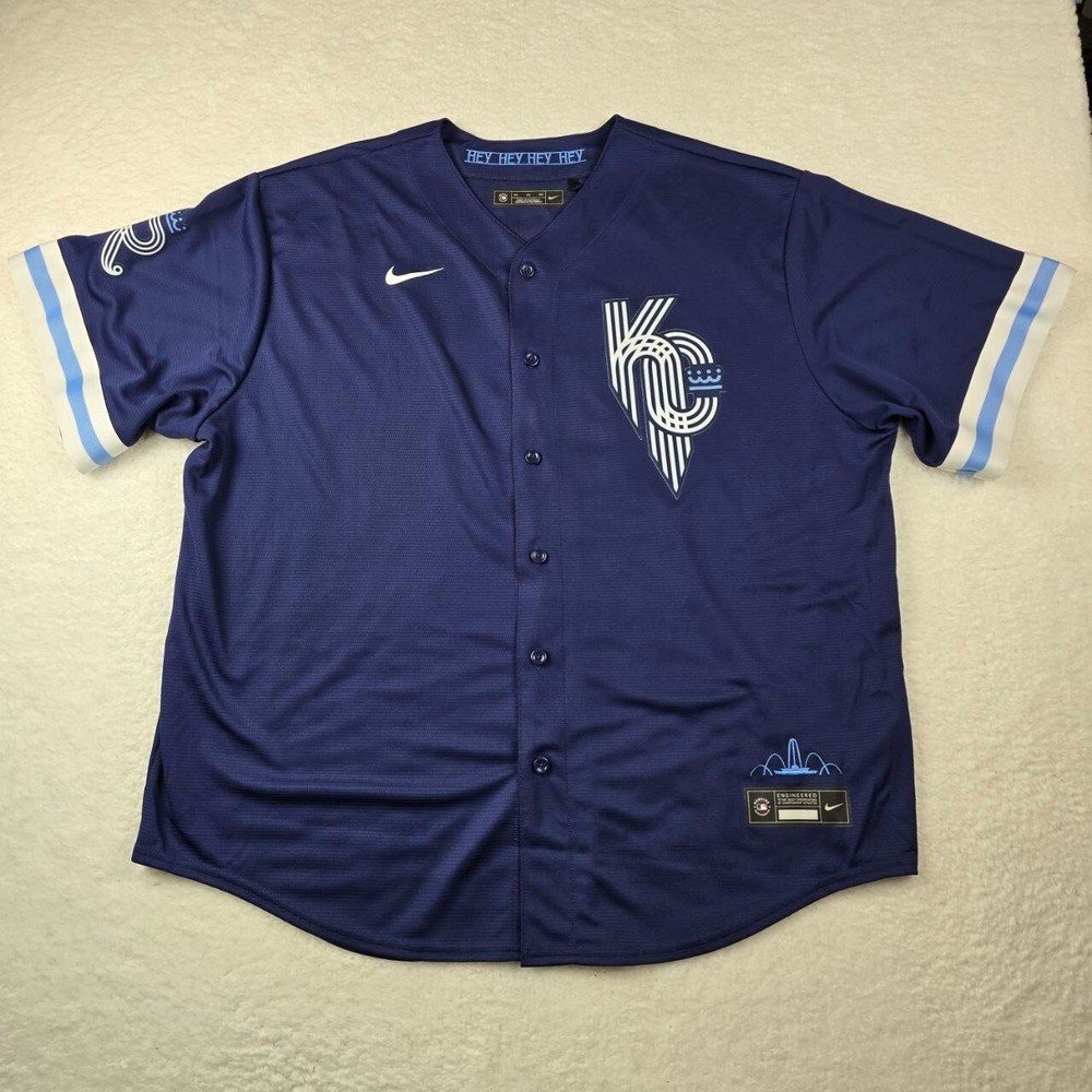 Nike Kansas City Royals Salvador Perez City Connect Replica Jersey Mens 3XL Blue