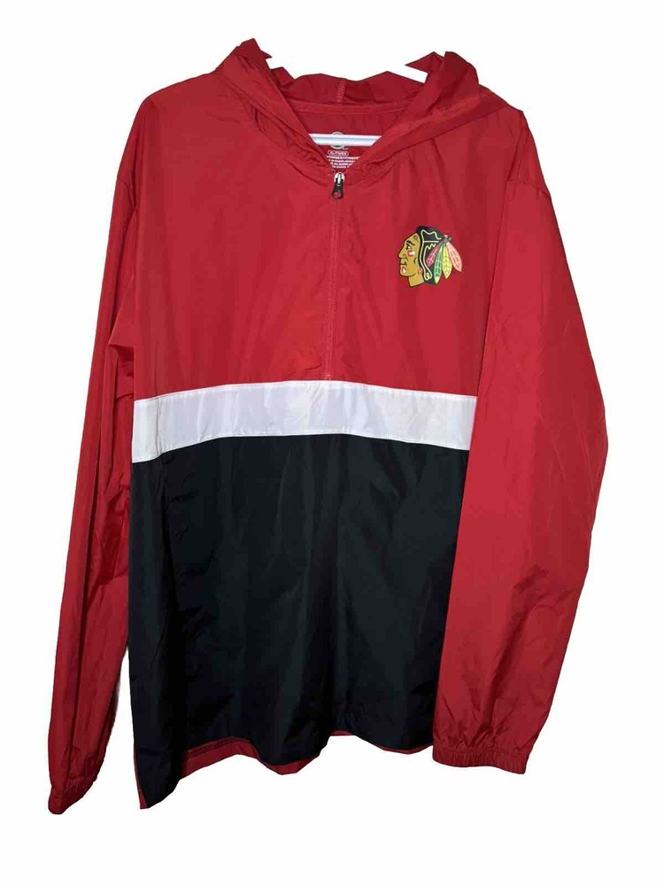 Chicago Blackhawks 1/4 Zip Pullover Windbreaker Jacket Men’s XL NHL Hockey