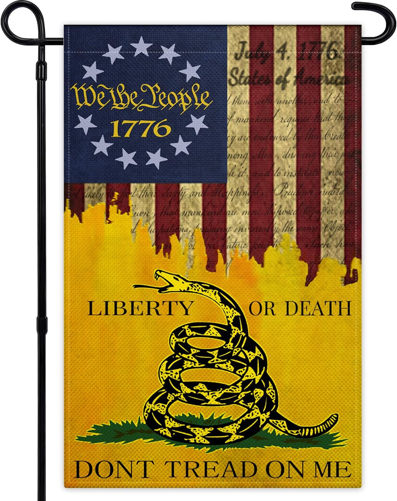 Dont Tread on Me Garden Flag for outside 12X18 Double Sided We the People 1776 G