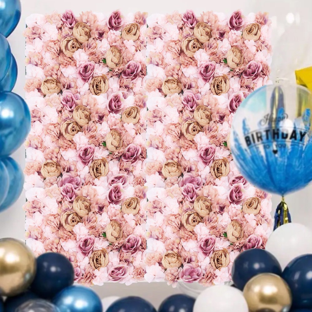 60x40cm Silk Rose Artificial Flower Wall Panel Wedding Party Backdrop Decoration