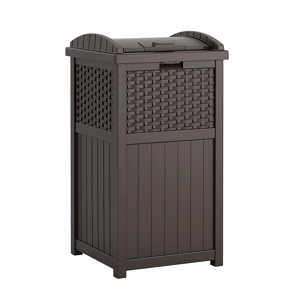 33 Gallon Outdoor Trashcan Hideaway with Lid for 30 to 33 Gallon Trash Bags f...