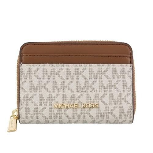 MICHAEL KORS JET SET TRAVEL MD ZIP AROUND CARD CASE WALLET LogoVanila 35H9GTVZ2B