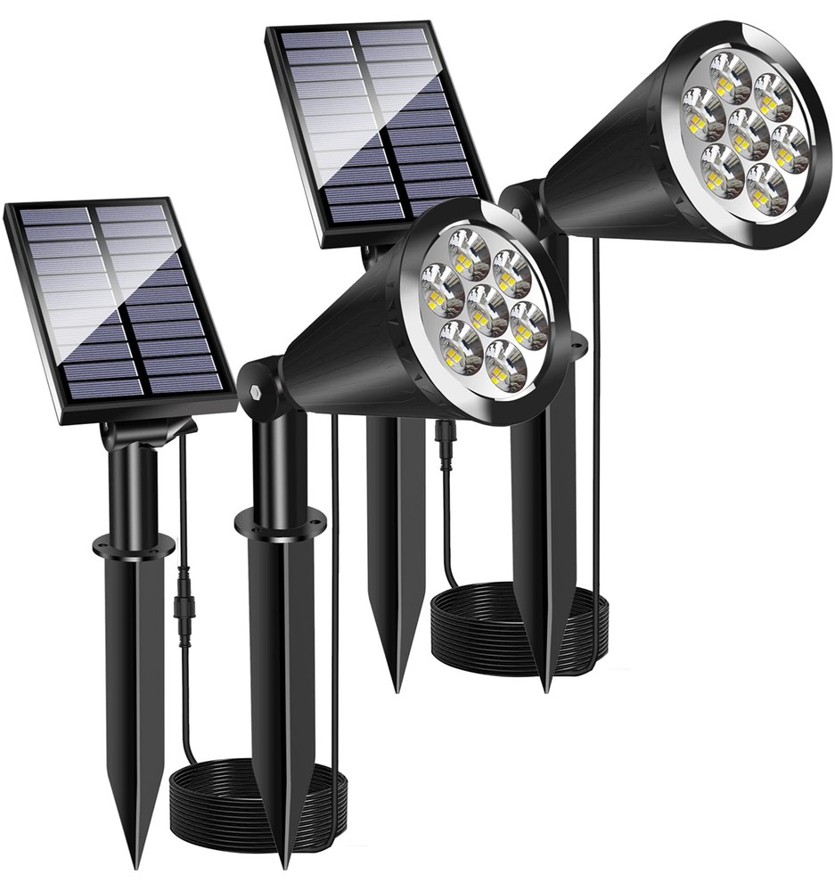 Solar Spot Lights Outdoor Waterproof Dusk to Dawn Solar Powered Landscape Lighting