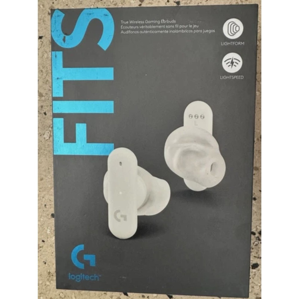 Logitech G FITS Custom Mold True Wireless Gaming Earbuds in White New