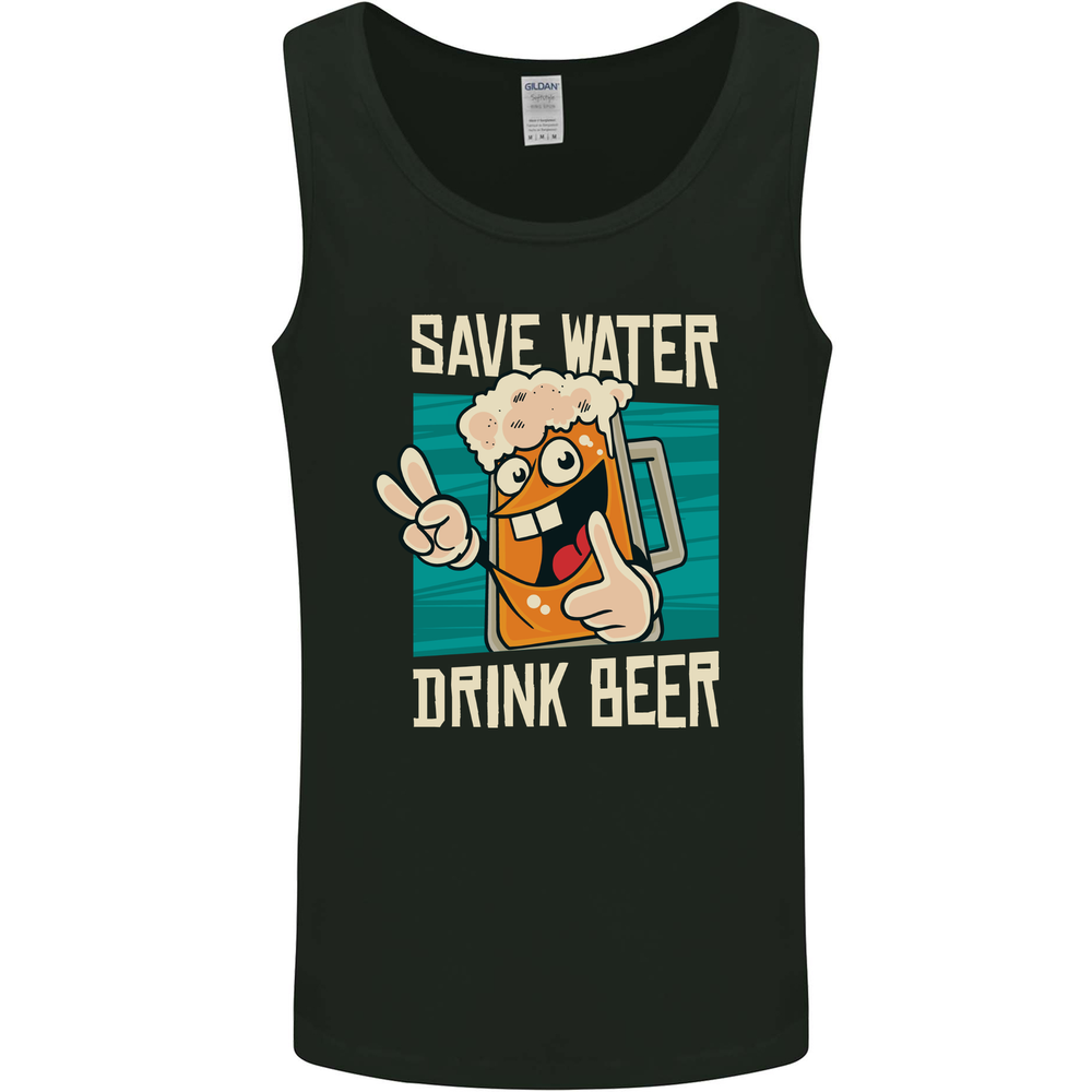 Funny Beer Lover Mens Save Water Drink Beer Tank Top Vest  