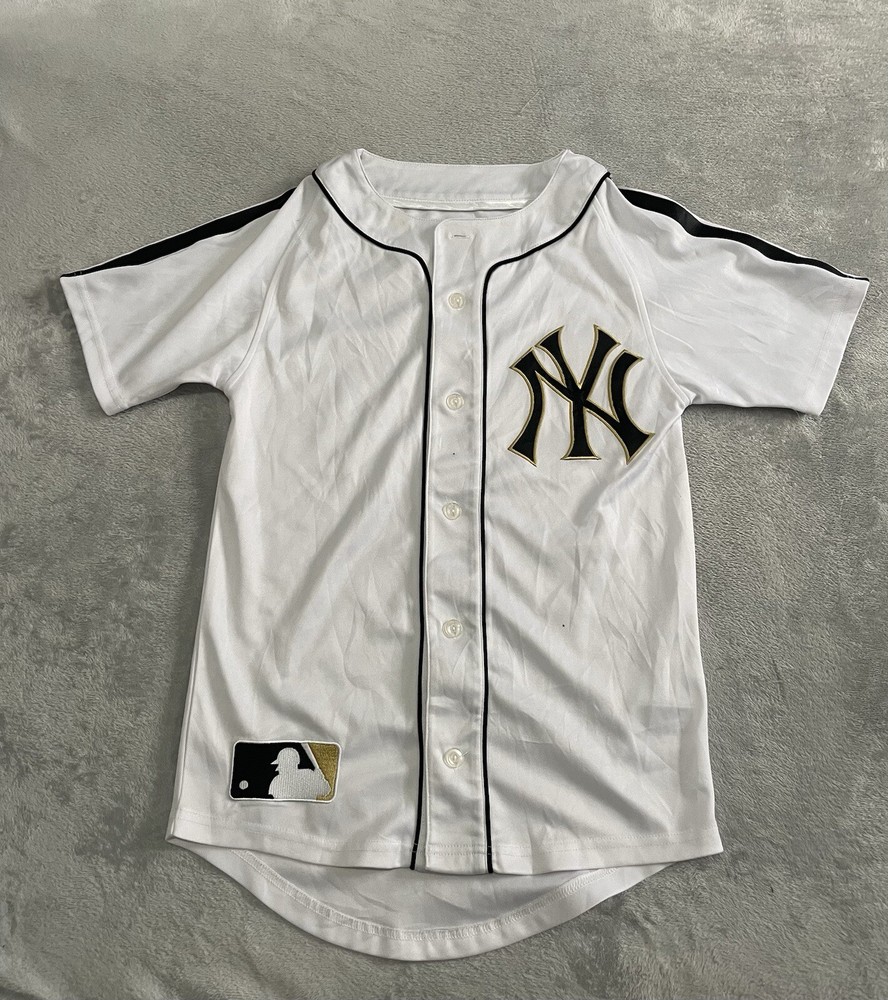 New York Yankees White Gold Women's Baseball Jersey Size XS