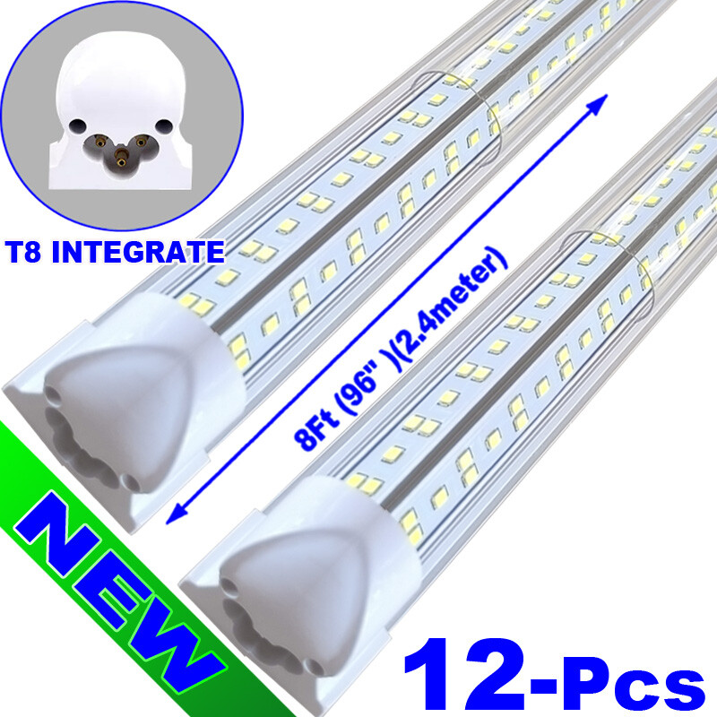 12-Pack Led Tube Light 144W T8 8ft LED Shop Light Fixture 6500K 8 Foot LED Bulbs