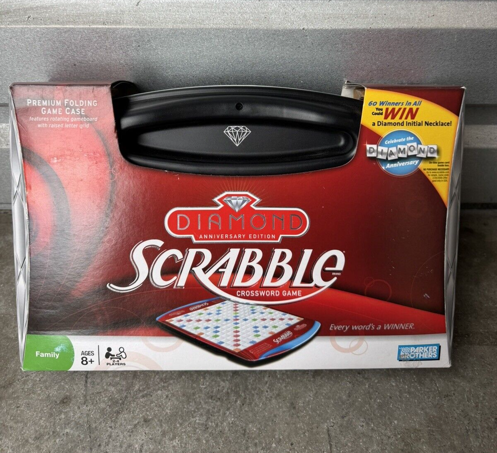SEALED NEW Scrabble Diamond Anniversary Edition with Folding Case Parker Bros