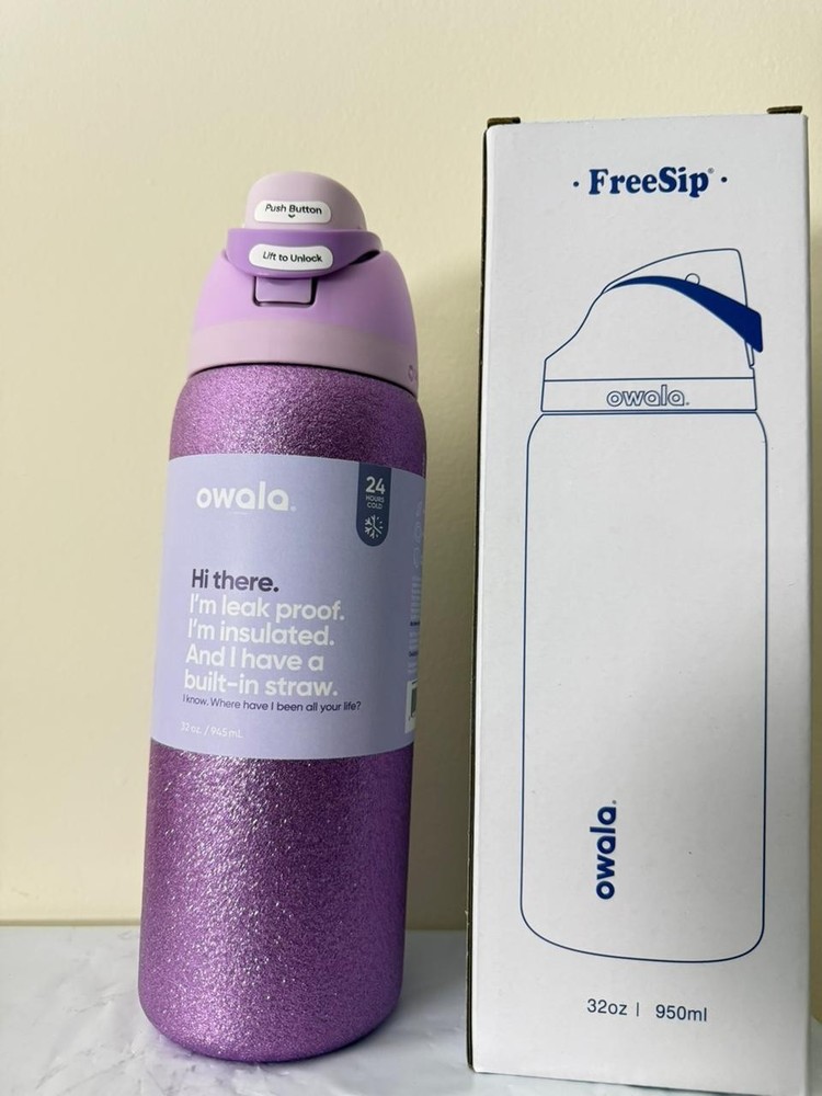 Owala 32 oz “So Eggstra” Purple Glimmer Textured Color Drop Gift FreeShiping