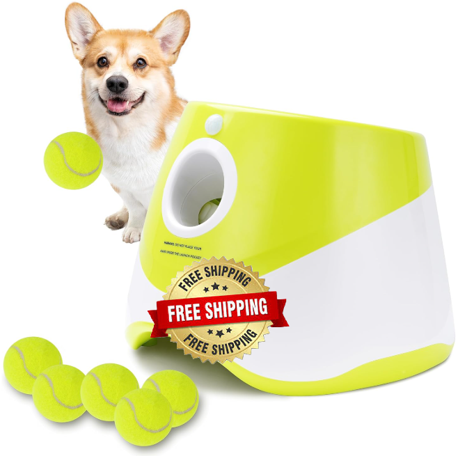 Máquina Lanzador Automático Con 6 Pelotas Para Perros Distancia De 3 a 9 metros.