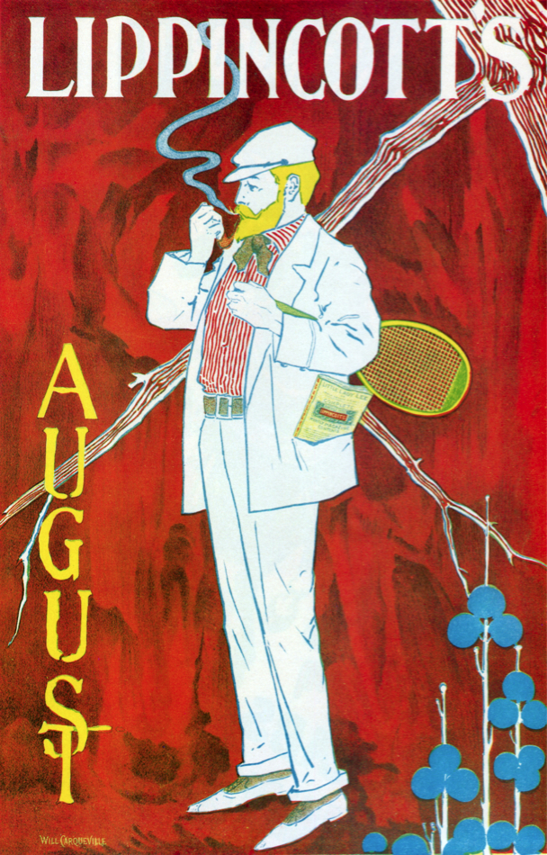 Vintage POSTER.Home wall.Lippincott Magazine Ad Decor interior Art.1867