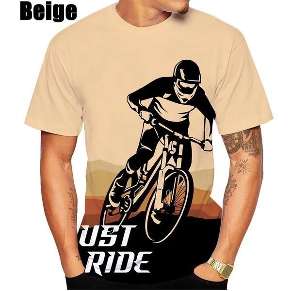 Bicycle Mountainbike Style Graphic T-Shirt Mens Short Sleeve Tee Top