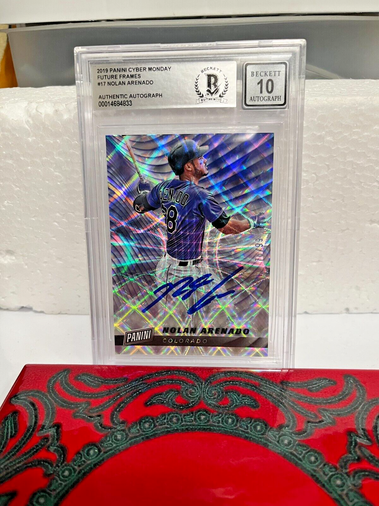 Nolan Arenado Rockies Signed 2019 Panini Cyber Monday #17 Beckett BAS 10 76/99-image