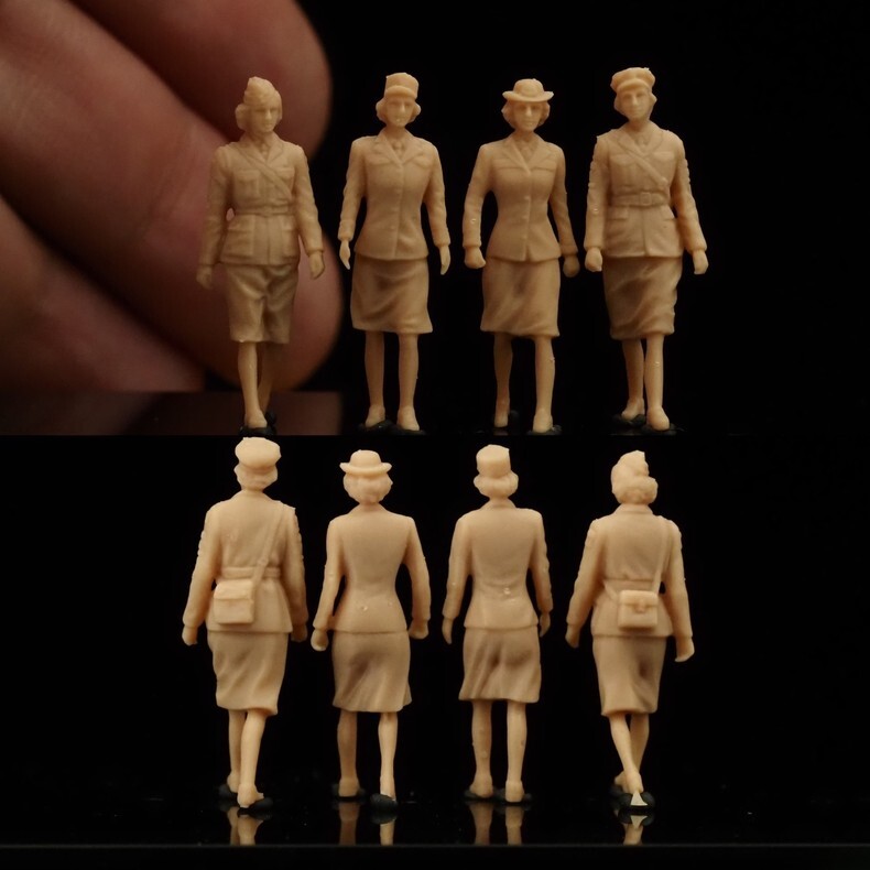 3D printing 1/72 WWII Female soldiers in the Soviet Army 4 people model