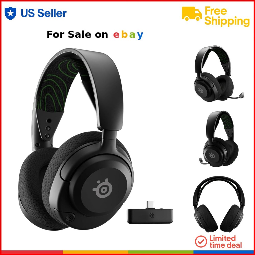 Wireless Gaming Headset Neodymium Drivers 60Hr Battery Multi-Platform
