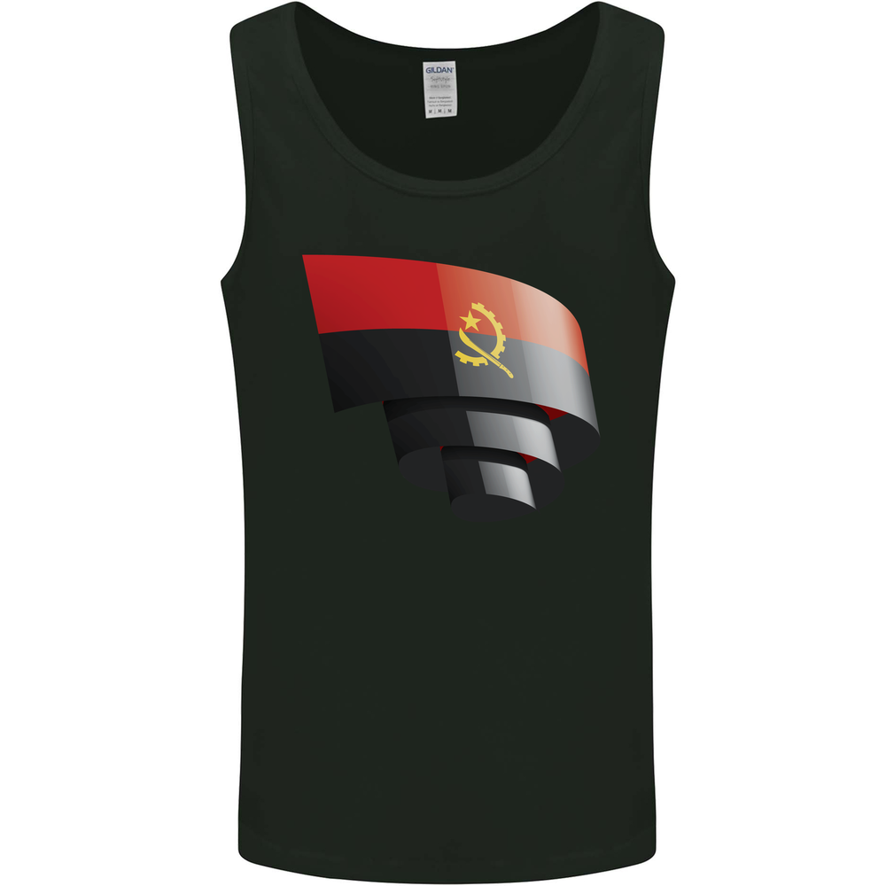 Curled Angola Flag Angolan Day Football Mens Vest Tank Top