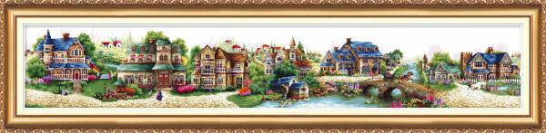 Cross stitch kit - Fairy Tale 163x27cm White Aida 14ct needlepoint kit