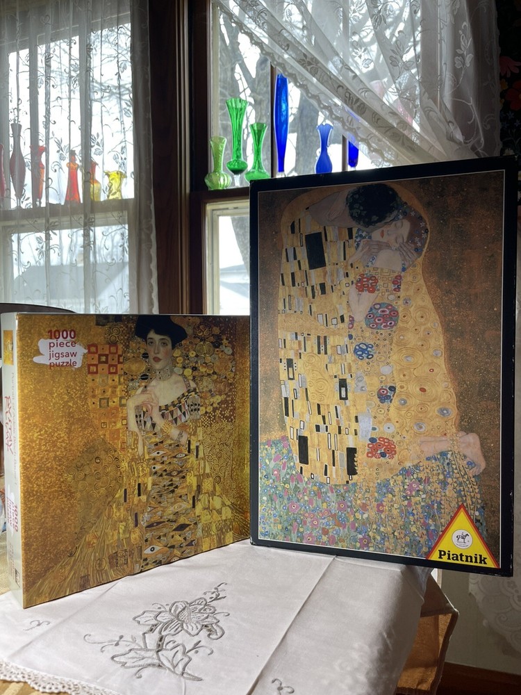 Lot Of 2 Jigsaw Puzzles 1000pc KLIMT The Kiss Adele All Pieces There