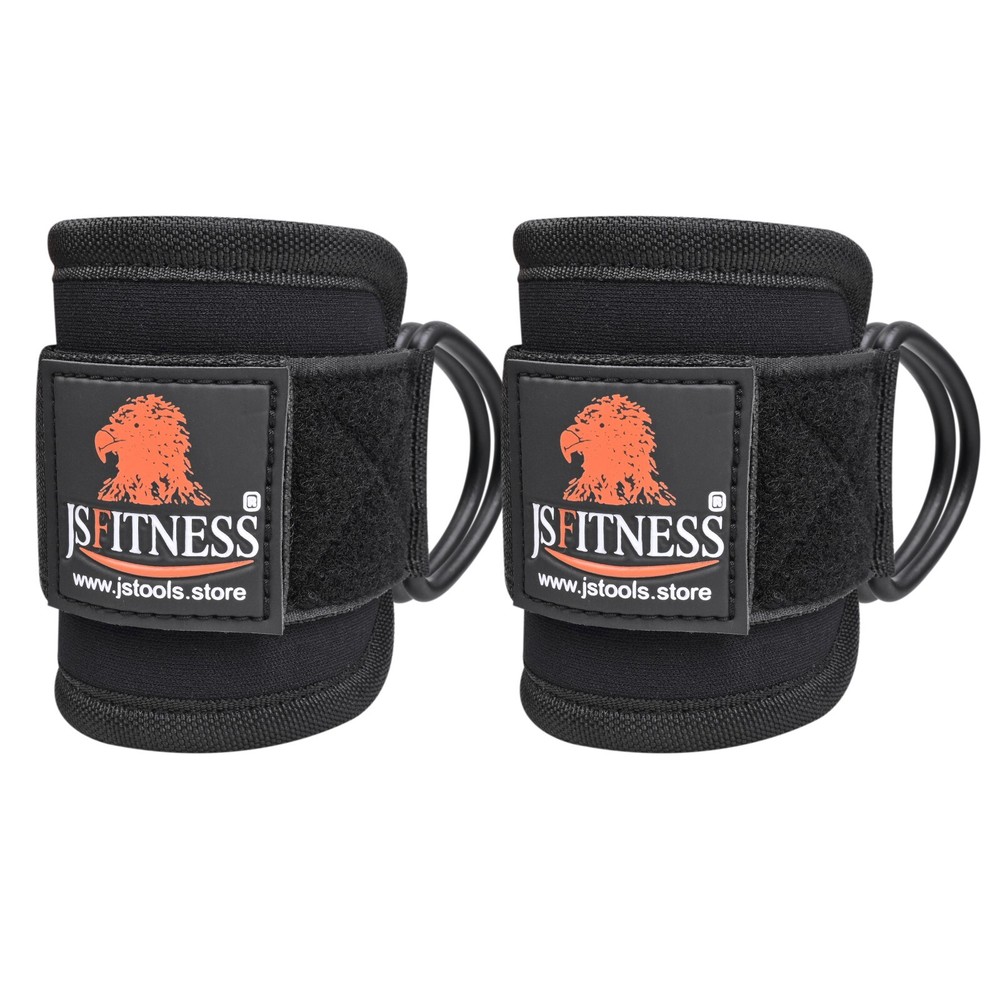 JsFitness Adjustable Black Ankle Strap for Cable Machines