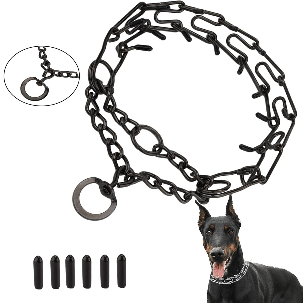 Adjustable Dog Prong Collar Training Choke Chain with Comfort Pins