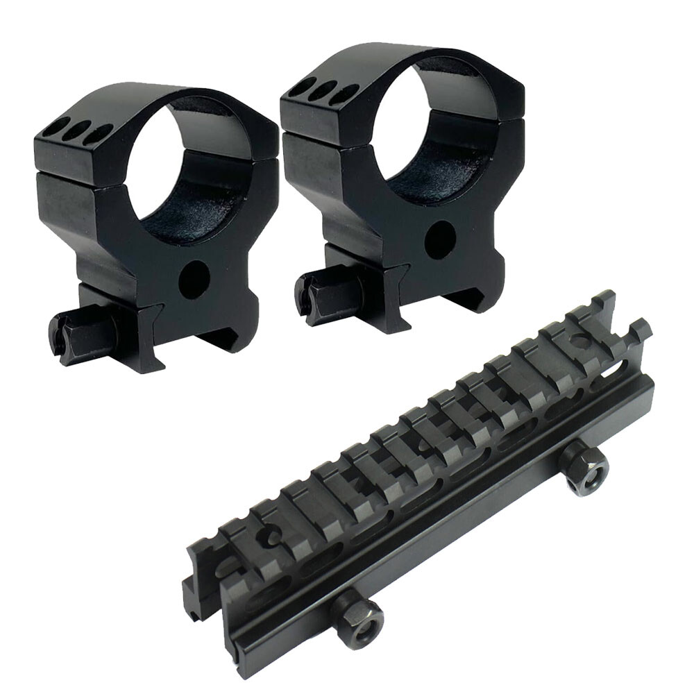 30mm Scope Rings Medium Profile Picatinny Mount w/ Flat Top 1
