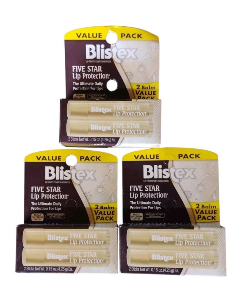 Blistex Five Star Lip Protection, Broad Spectrum SPF 30, 3 pack EXPIRED 2024