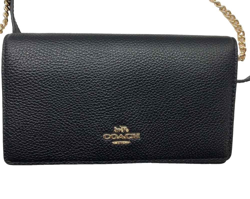 Coach Convertible Belt Bag Crossbody Black Leather 68338