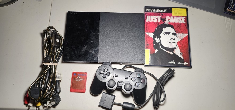 Sony PS2 Slim Console Bundle with Cables and Controller Tested and Working
